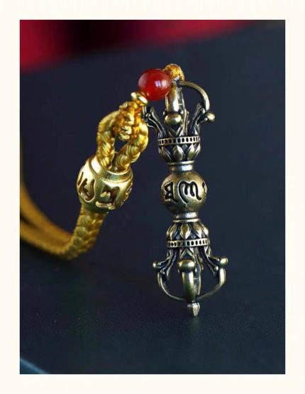 Jiuhua Mountain sprinkled clean six-character vajra amulet, car living room, peace pendant, brass magic pestle, pendant